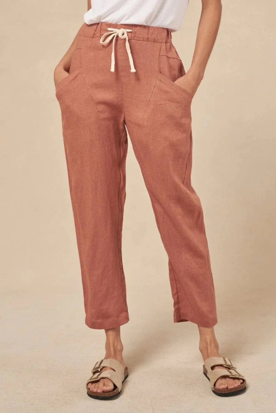 Luxe Linen Pants - Terracotta