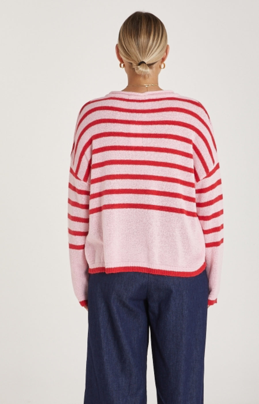 Avery Knit - Pink stripe