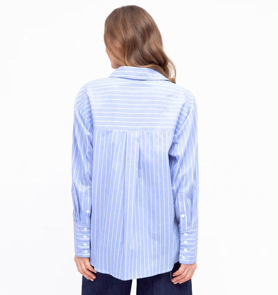 Ruby Striped Shirt - Blue/White
