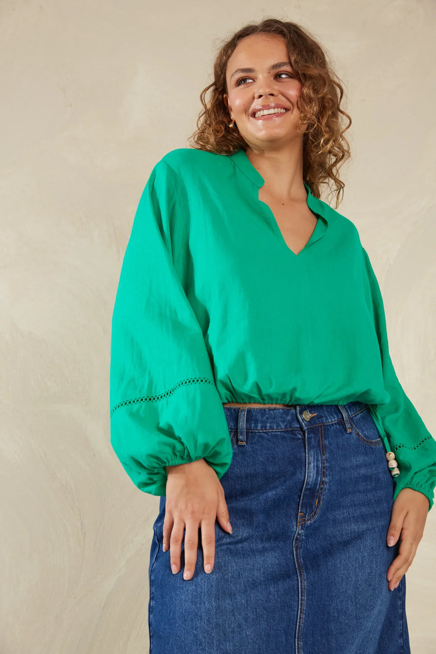 Sardinia Tie Blouse - Verde