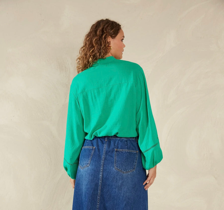 Sardinia Tie Blouse - Verde