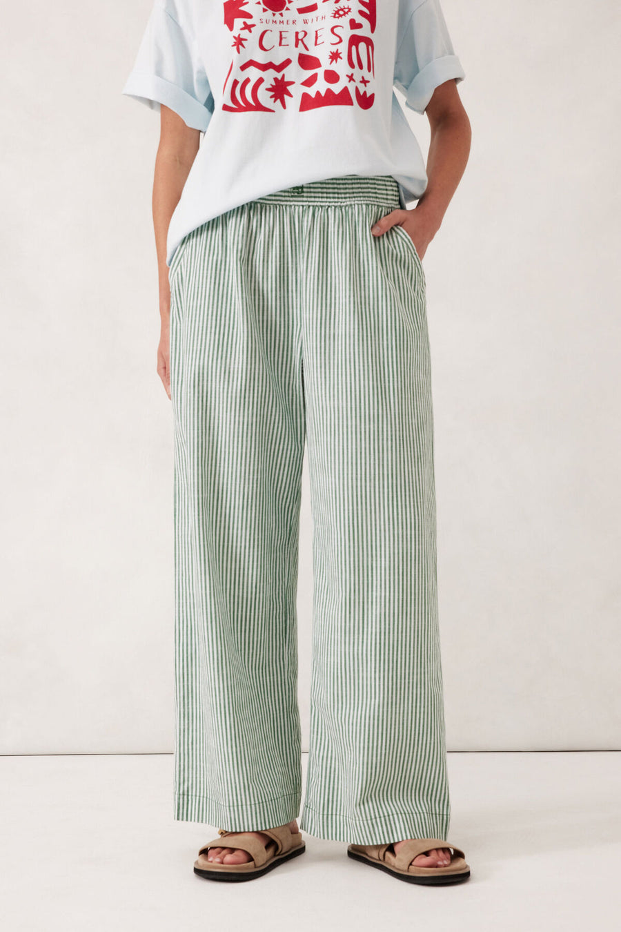 Lounge Pant - Green Stripe