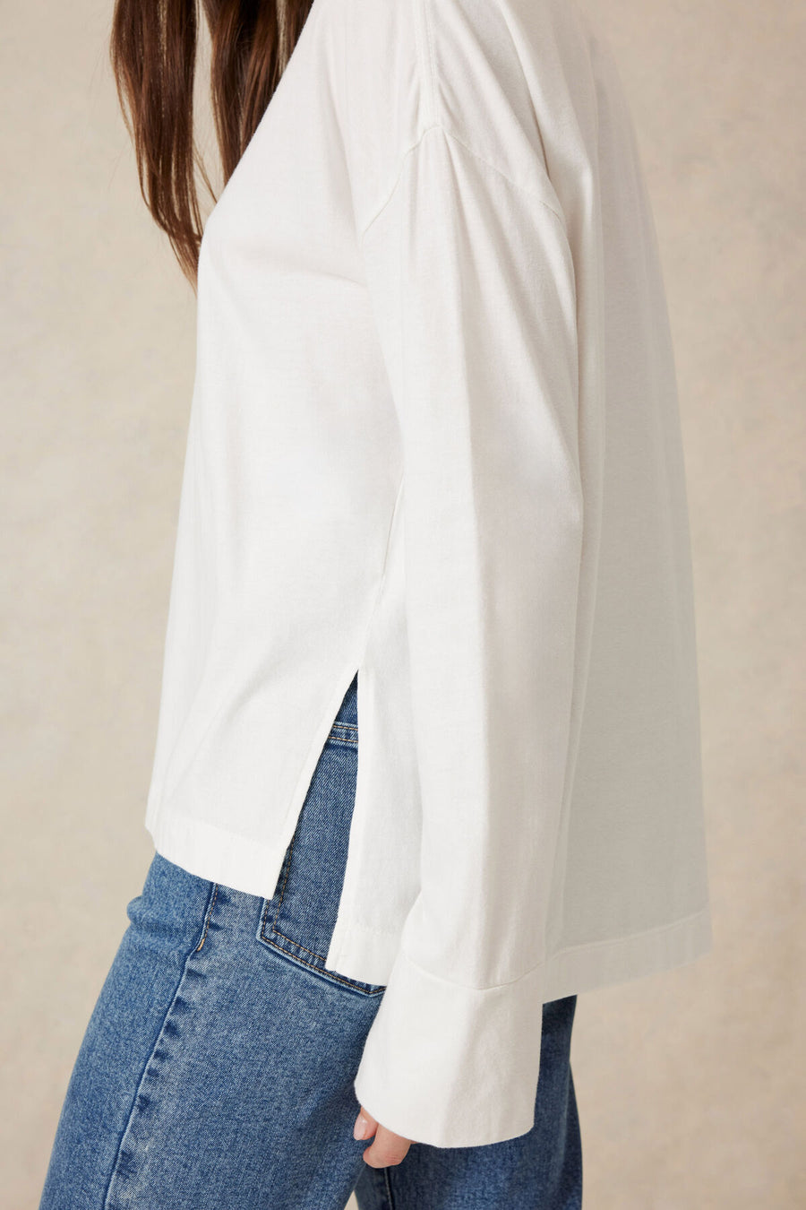 Slouchy Long Sleeve Tee - Vanilla