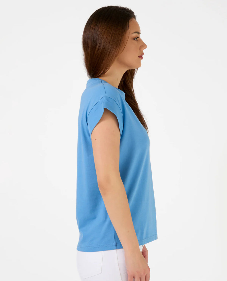 Cuff Sleeve Tee - Sky Blue