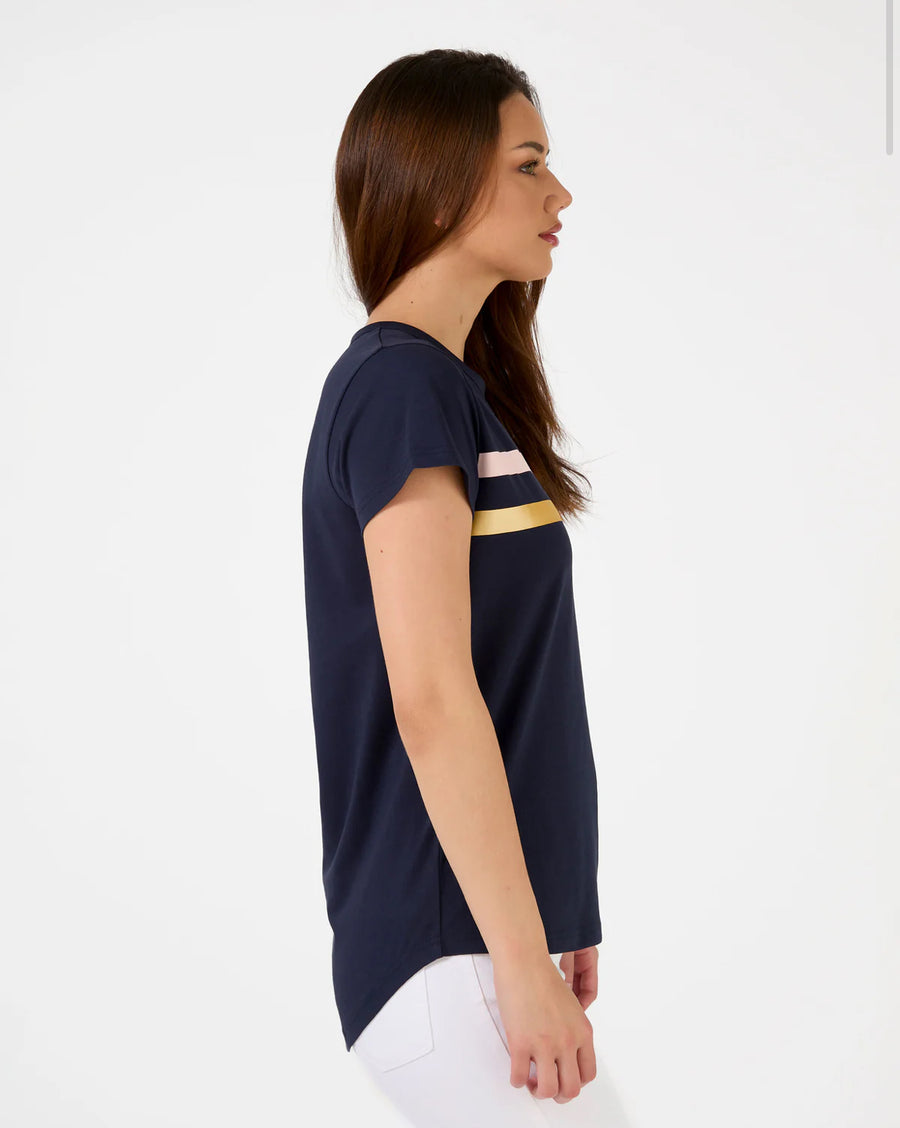 Icon Stripe Tee - Navy