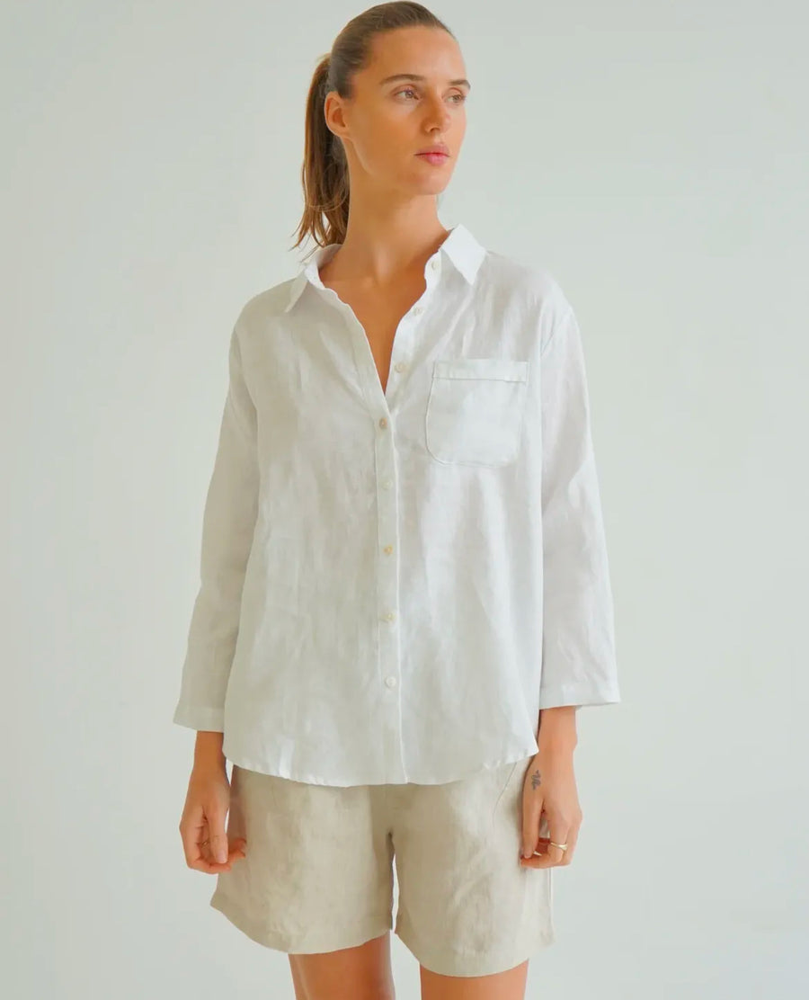 White linen shirt