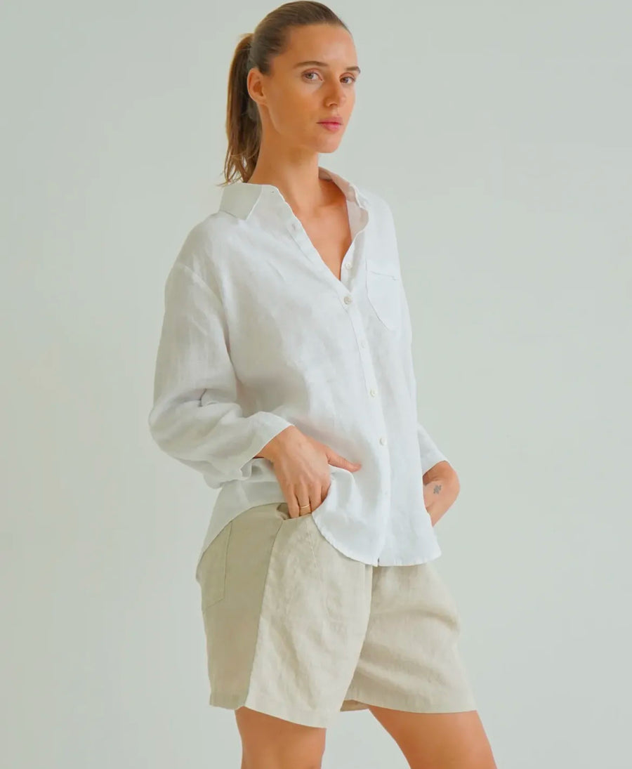 Vida Linen Shirt - White