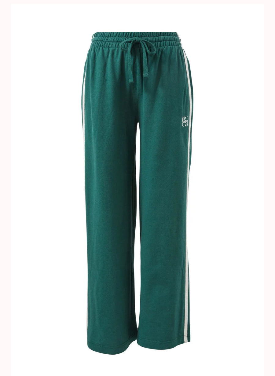 Wide Leg Terry Trackpant - Green