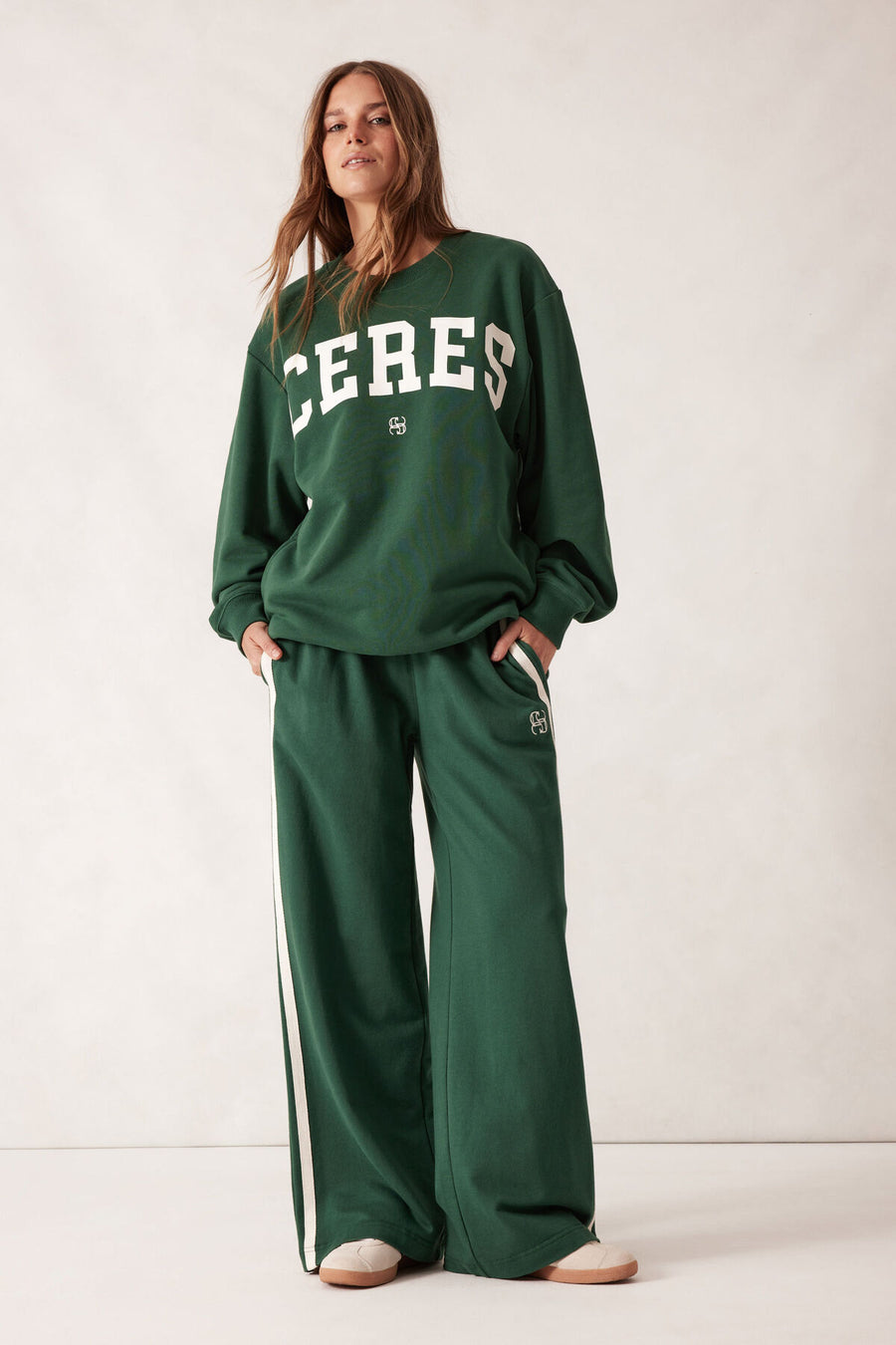 Wide leg Terry track pant