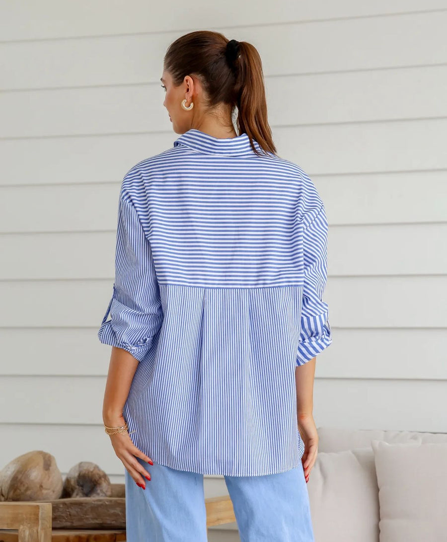 Ayla Striped Shirt - Blue
