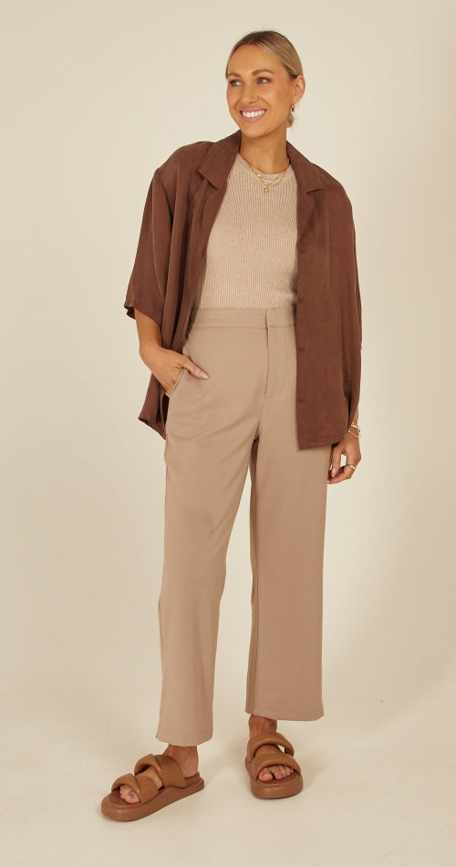 Anderson Cropped Pant - Camel