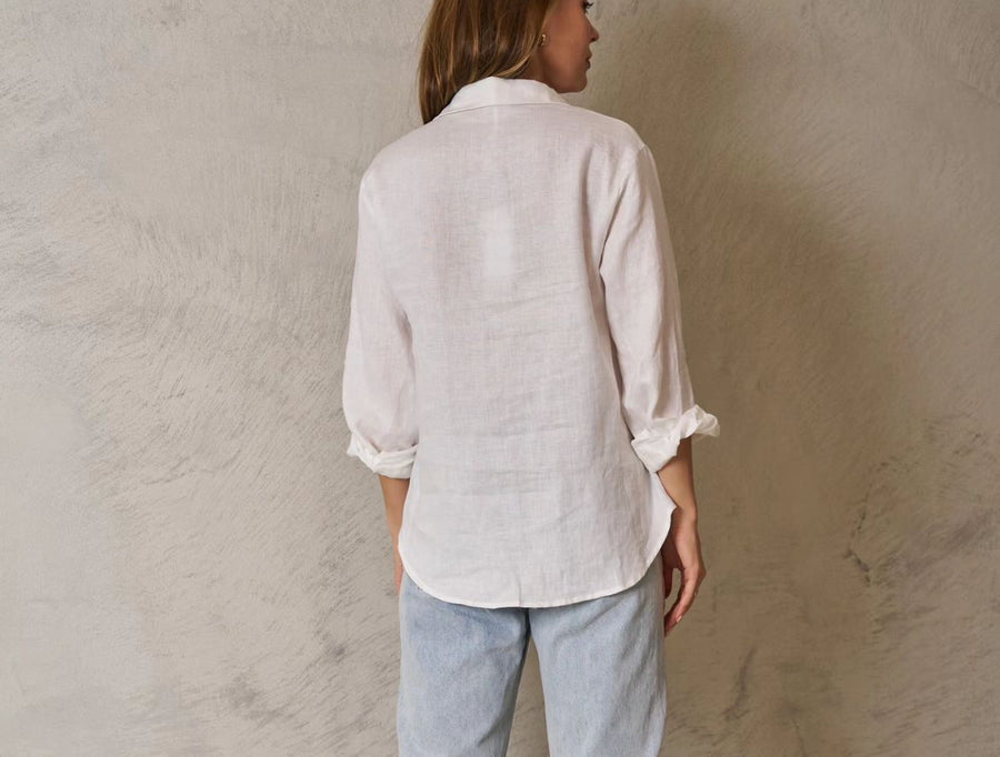 Millie Linen Shirt - Whte
