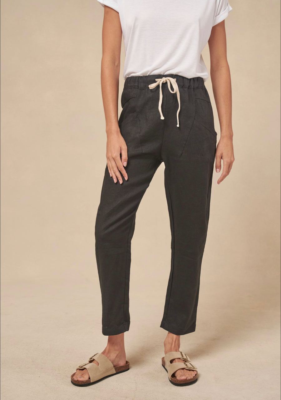 Luxe Linen Pants - Black